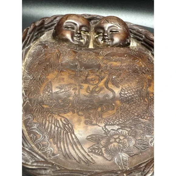 chinese Baby's In A Basketmade Of Resin - Picture 3 of 8